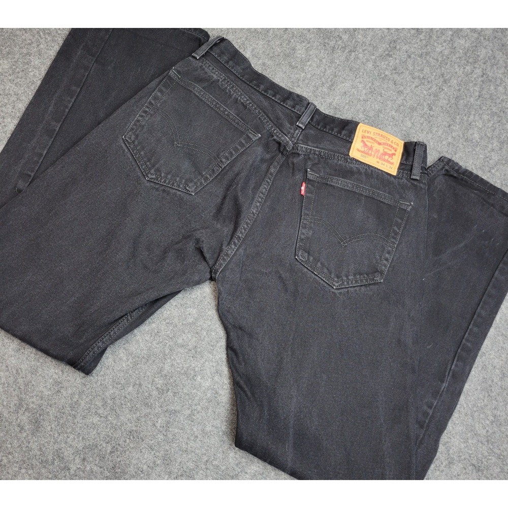 Levis 505 Jeans Mens 34x34 Black Denim Y2K Streetwear Grunge Americana Rodeo